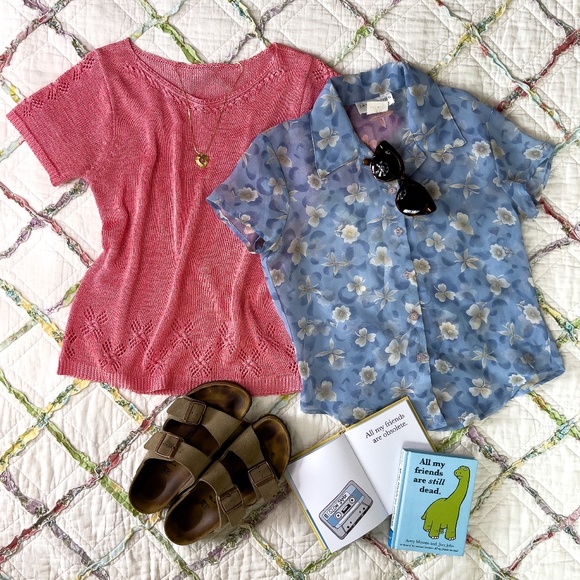 90s Pink Novelty Sweater Tee - Picture 1 of 9